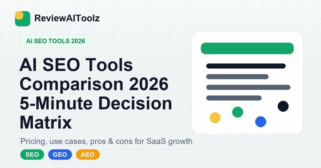 AI SEO Tools Comparison 2026: 5-Minute Decision Matrix to Pick the Right Tool