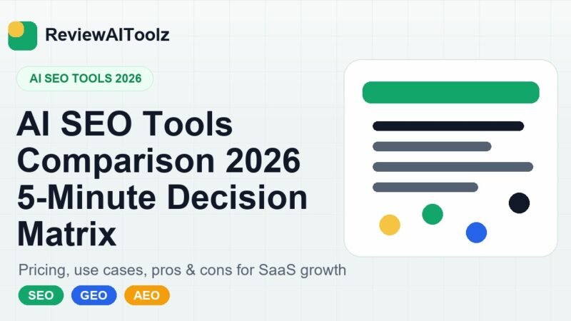 AI SEO Tools Comparison 2026 5-Minute Decision Matrix title cover