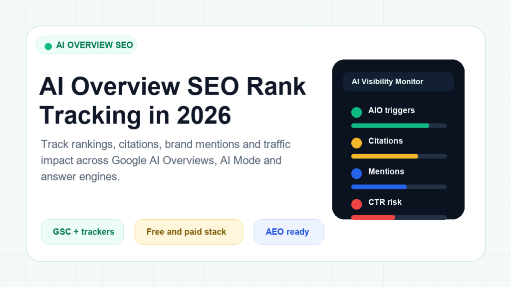 AI Overview SEO Rank Tracking in 2026: Free & Paid Tools to Track Rankings, Citations and Brand Mentions